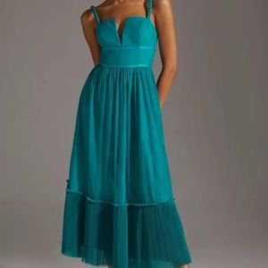 Hutch Turquoise Tulle Maxi Dress 12 NWT